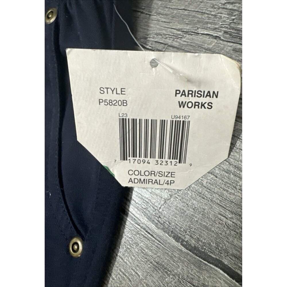 Parisian Works Pants Womens 4 Petite Blue Ankle Elastic Waist Pockets Casual NEW - Picture 3 of 7